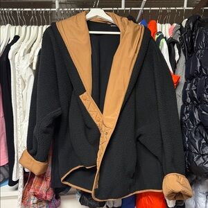 Free People Black and Tan Teddy Jacket